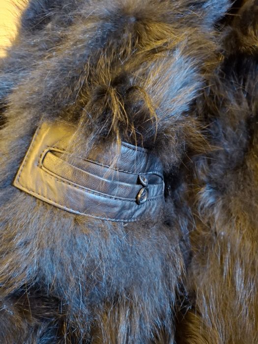 Шкіряна зимова куртка з хутром чоловіча