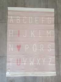 H&m alfabet dywan dywanik chodnik literki serduszka 90x130 nowy różowy
