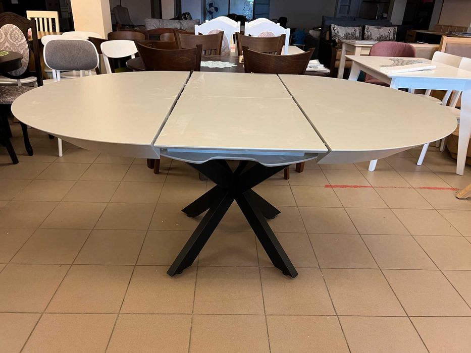 Стіл Нова Д130+50+50 круглий розкладний для кухні вітальні кухонний