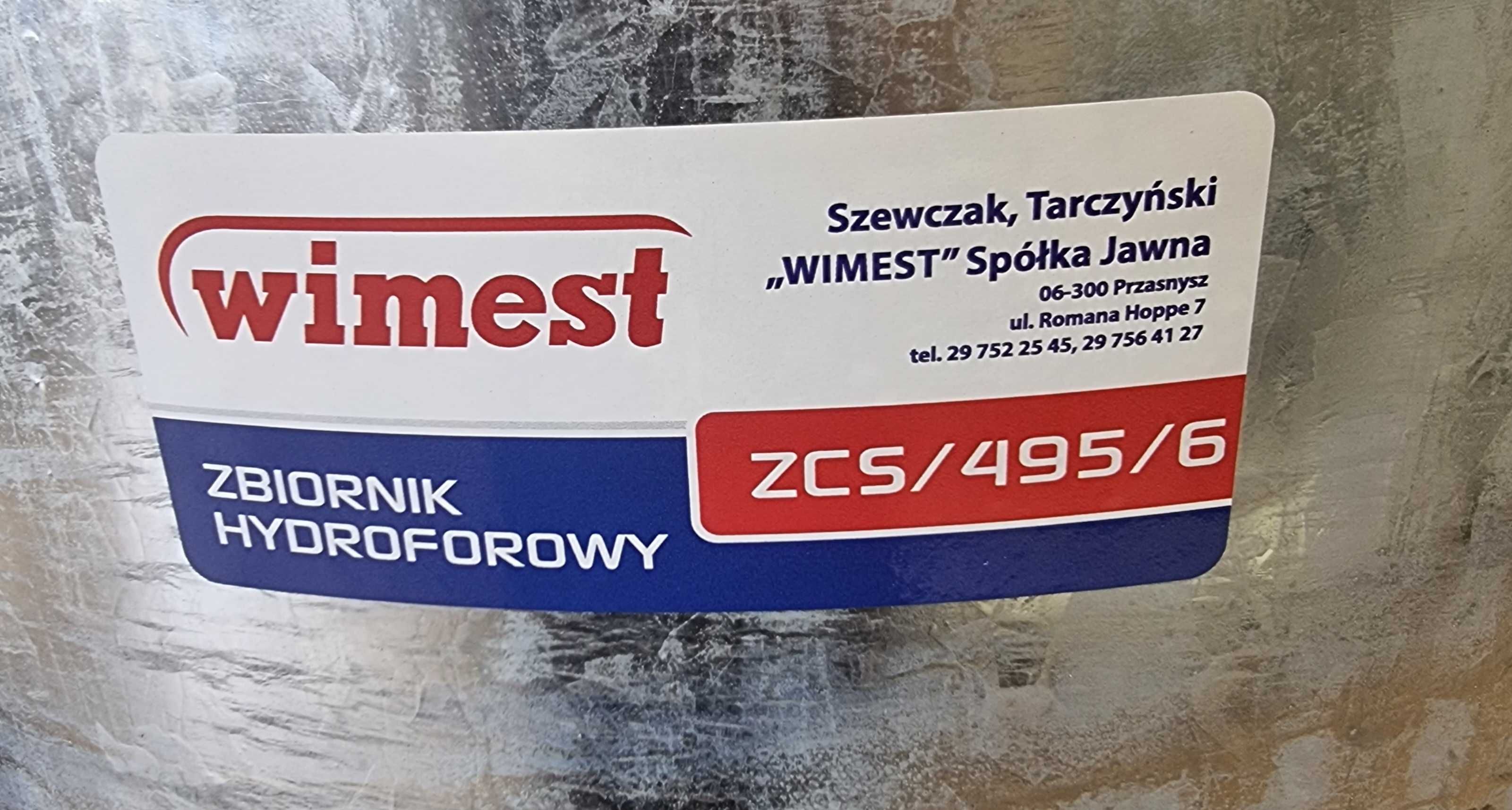 Zbiornik ocynkowany 495L 6BAR pionowy + osprzęt Wimest