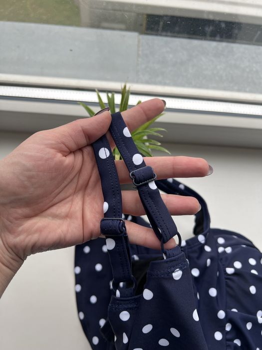 12 розмір суцільний спільний злитний купальник з шортиками у горох