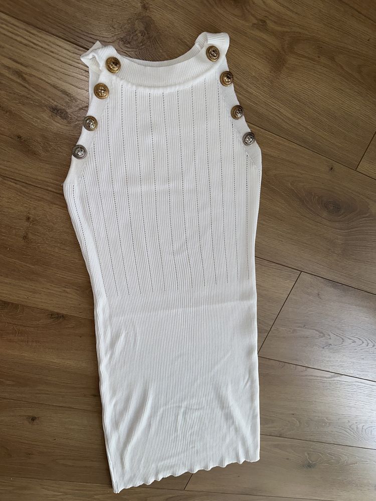Платье Balmain xs-s, белое бандажоое платье