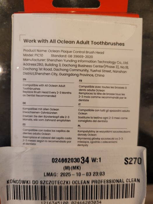 Końcówki do szczoteczki sonicznej Oclean 2 szt.
