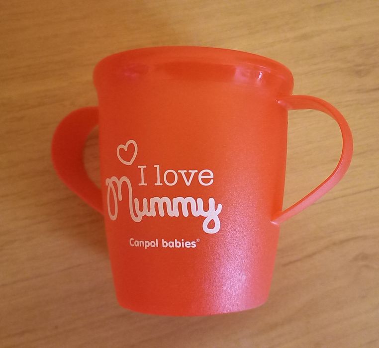 Kubek z dwoma uchwytami 12 m+ Canpol Baby I love mummy