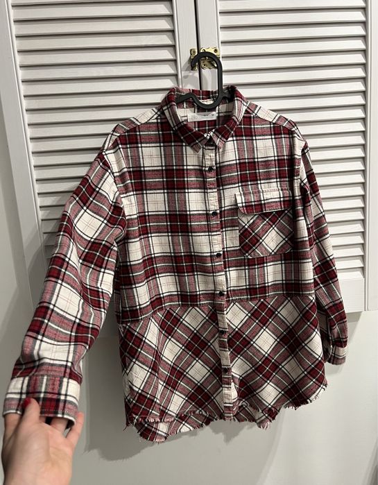 Koszula dziewczęca Zara r.164 krata guziki kieszonka kołnierz