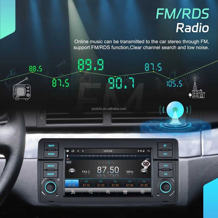Rádio 7" BMW Serie 3 E46 c/ CarPlay/Android Auto GPS (4/64GB) NOVO