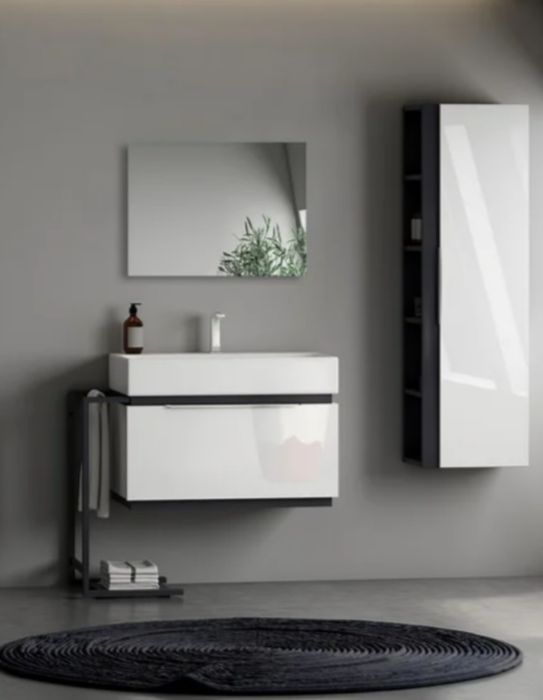 Lustro prostokątne 90x60 polskiej produkcji płyta MDF w kolorze dąb