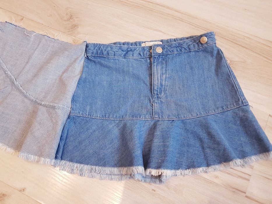 Spódnica ZARA jeansowa r 140 postrzępiona HIT LATA