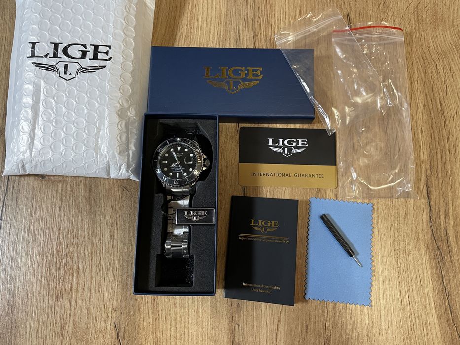 Часы LIGE дайверы кварцевые наручные (Rolex Submariner, diver)