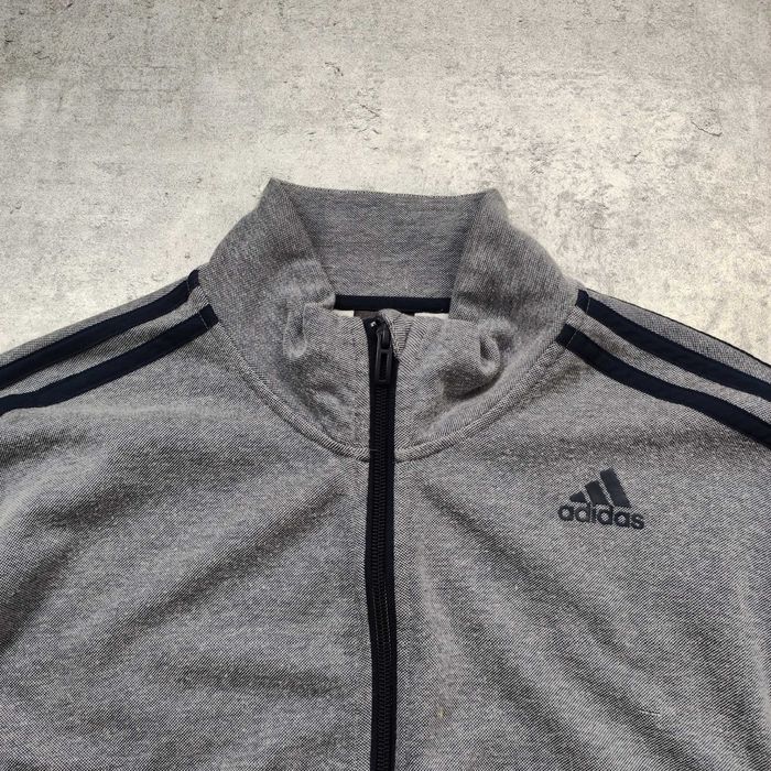 MĘSKA Bluza Bomber Sport Casual Rozpinana Adidas 3 Paski Granatowa