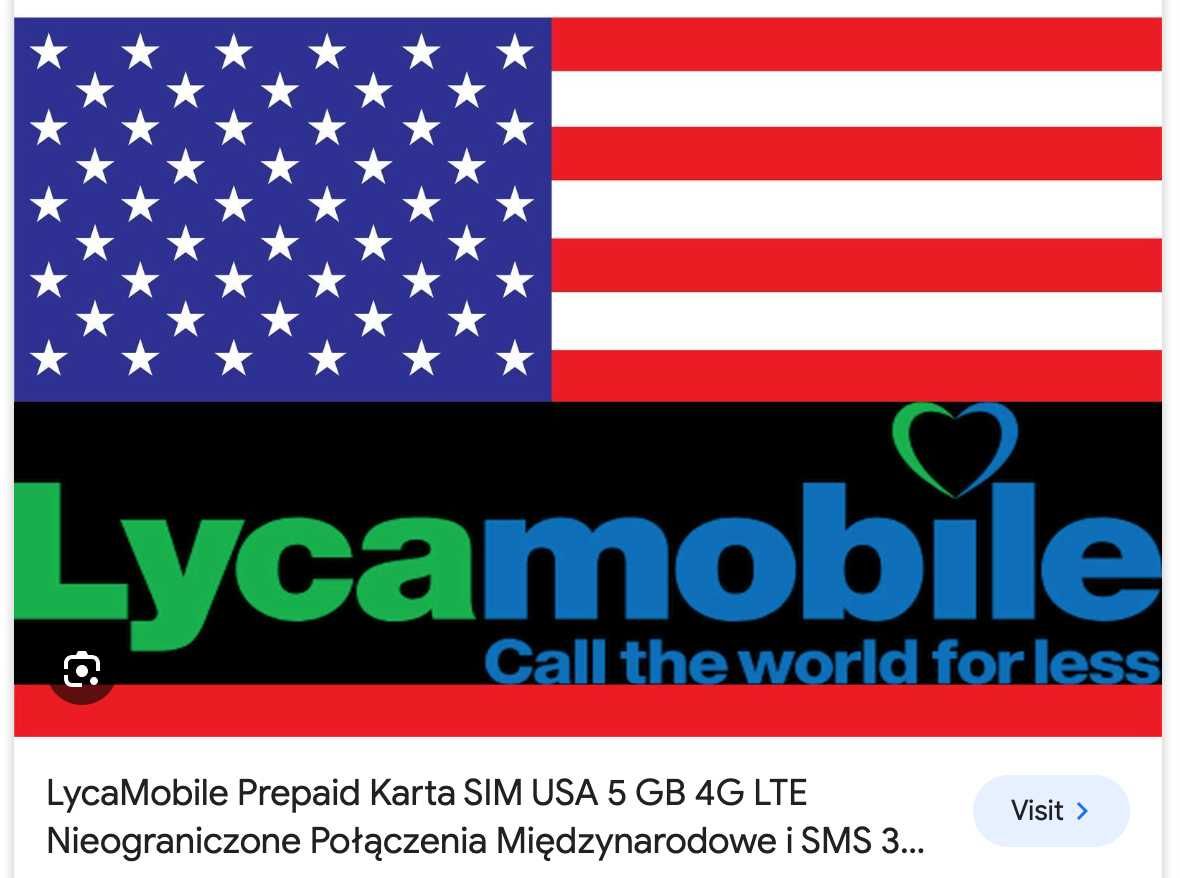 LycaMobile USA (+1) Starter Prepaid SIM Card