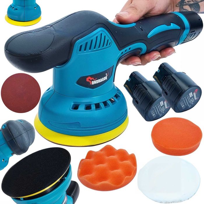 POLERKA samochodowa AKUMULATOROWA na baterie ZESTAW +2x aku - MOCNA