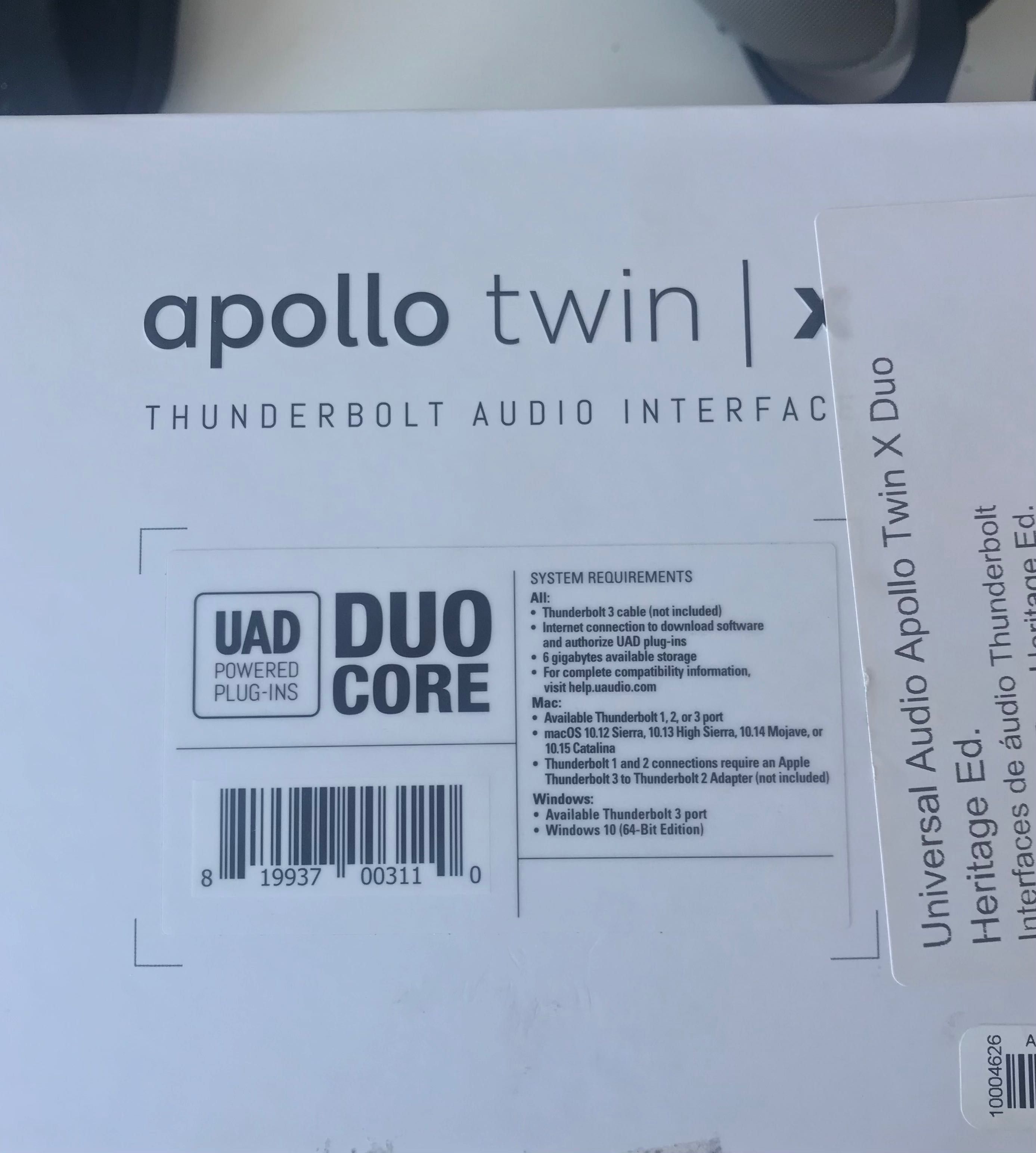 UAD Apollo Twin X Duo Heritage Ed. + 23 UAD Plugins (NOVA)