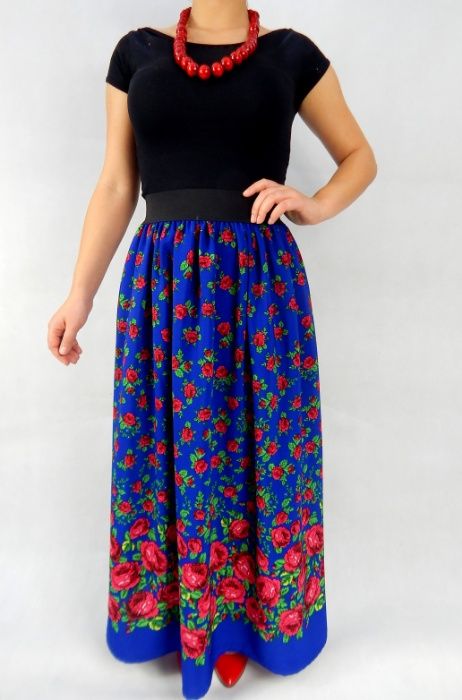 Spódnica góralska ludowa cleo folkowa folk maxi długa słowiańska