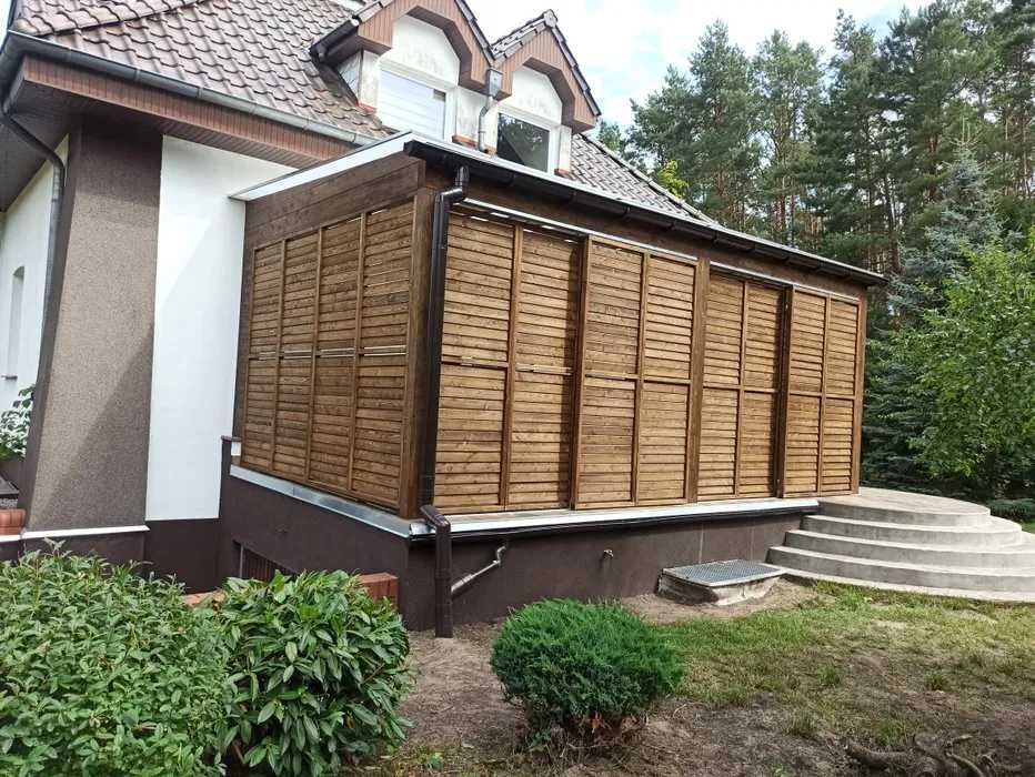 Drewniane Zadaszenie Taras Pergola Carport Ruchome deseczki Puławy