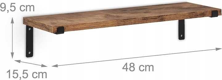 Półka drewno Relaxdays 48 x 15,5 półki na przyprawy Kuchenne półki