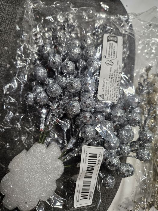 Srebrne gałązki dekoracyjne 10szt. Nowe