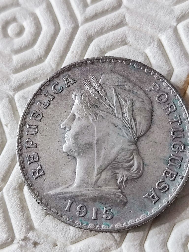 Moedas 1 escudo 1915 prata