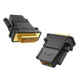przejściówka wtyczka hdmi żeński - dvi męski fhd 60hz czarny