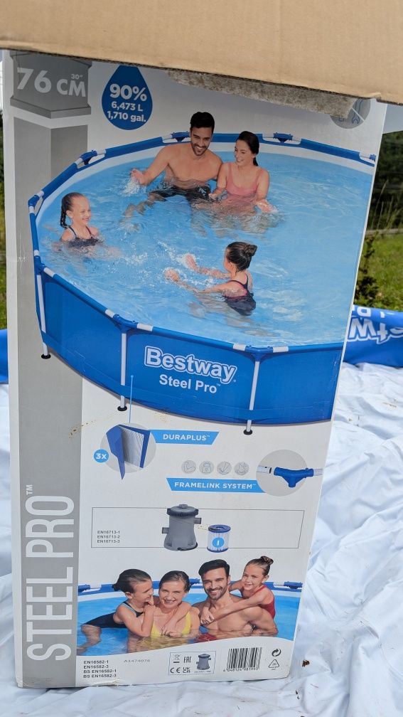 Basen Bestway 3,66m średnicy z pompą