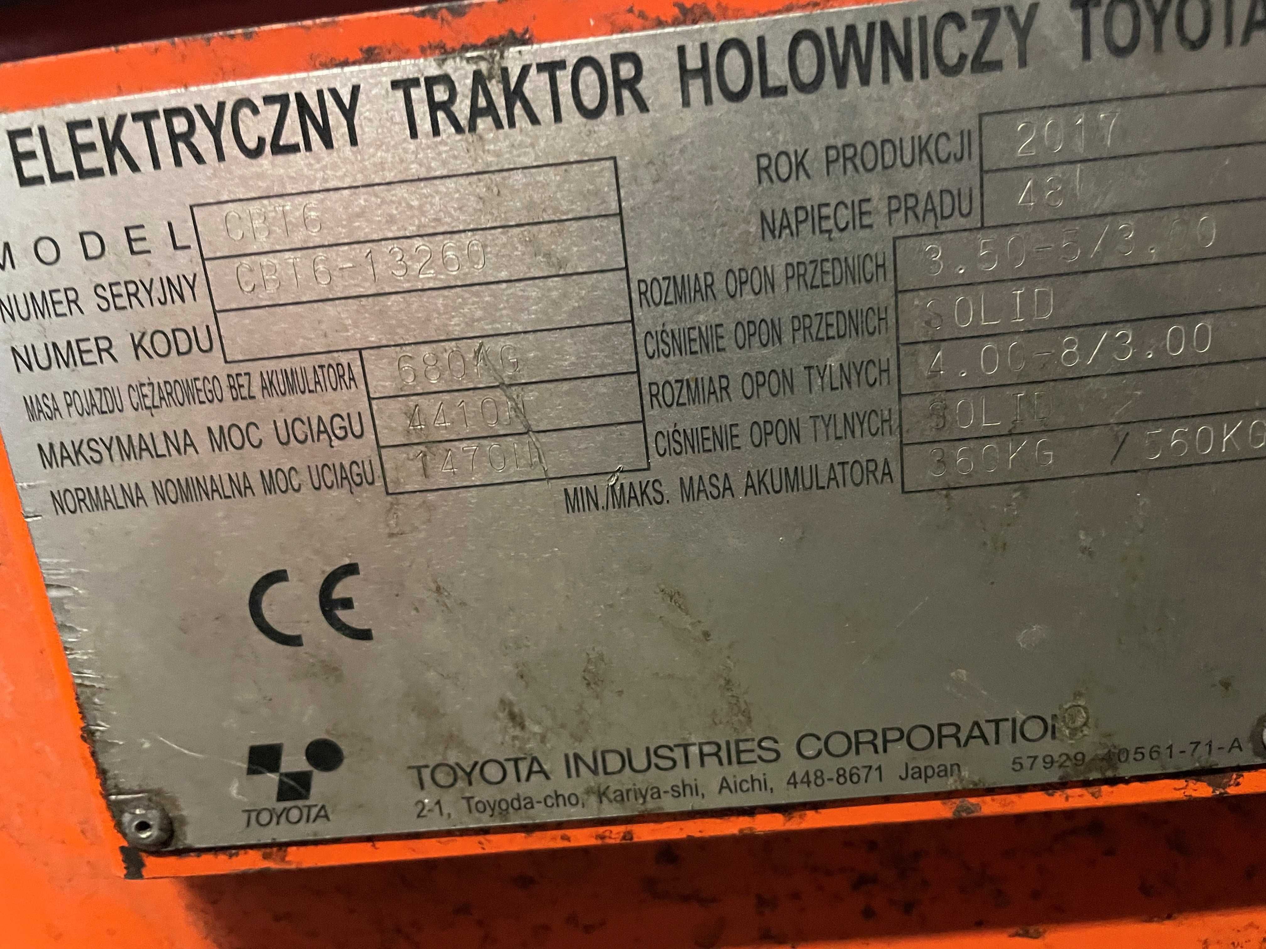 Wózek Elektryczny holowniczy TOYOTA CBT6