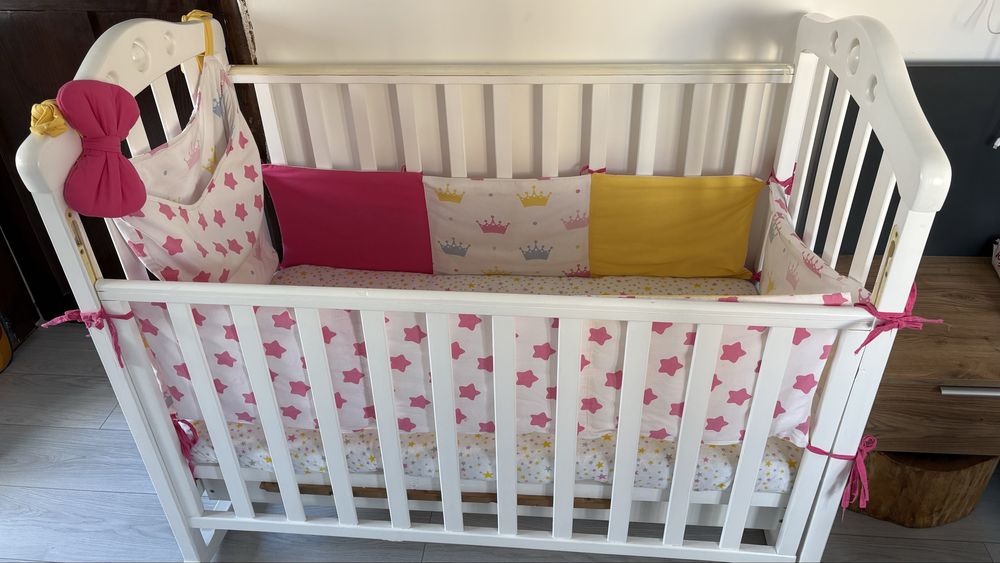 Мʼякі бортики для дитячої кроватки , наволочка для матраса, балдахін