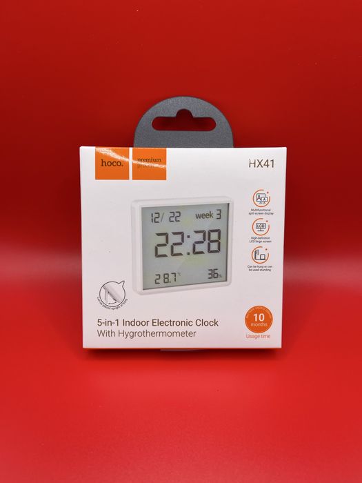 Годинник-Термометр Hoco HX41 (5-в-1) Гігрометром.