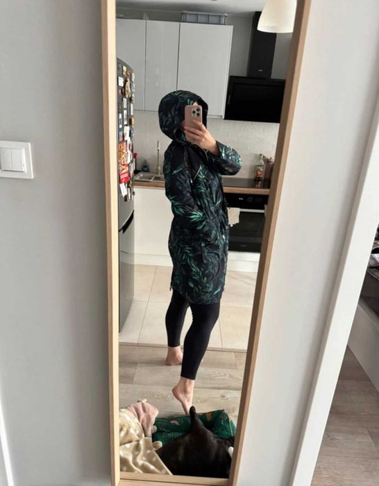 Mohito granatowa długa parka z kapturem XL