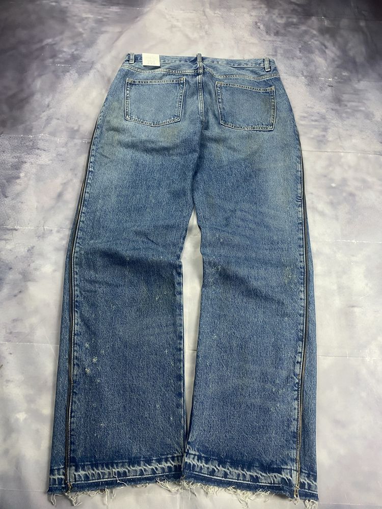 !РОЗПРОДАЖ Zara Flared Zipper Blue Baggy Flare Rick Owens Type Jeans