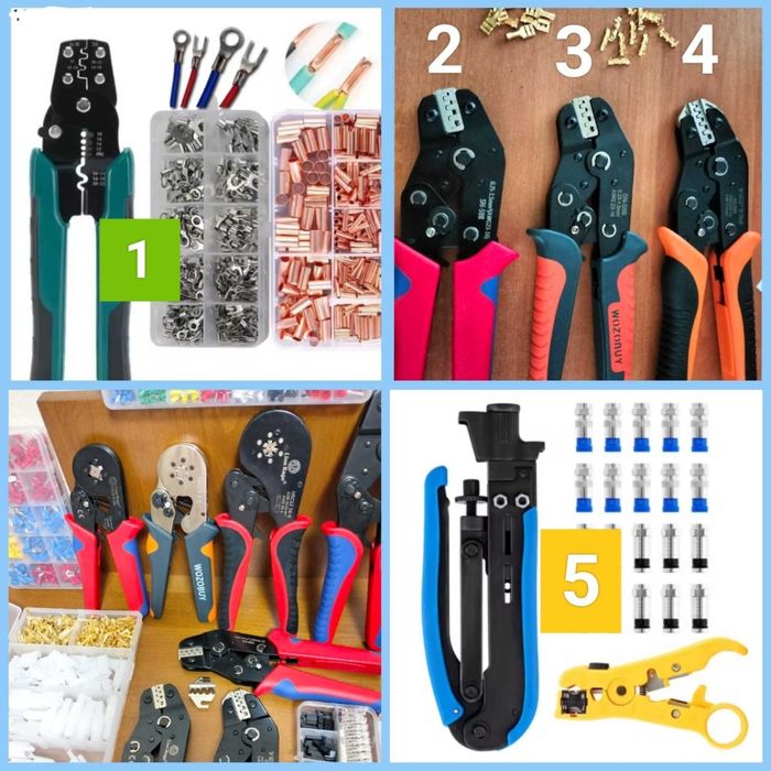 Кримпер Обжимные клещи + Набор наконечников, клемм