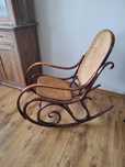 Fotel bujany PRL gięte drewno, styl Thonet, retro vintage