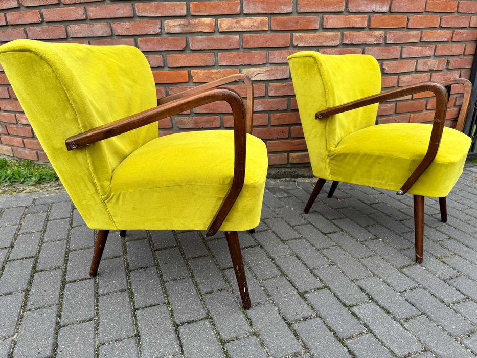 Fotel klubowy patyczak art deco vintage prl fotelik Ludwik stylowy