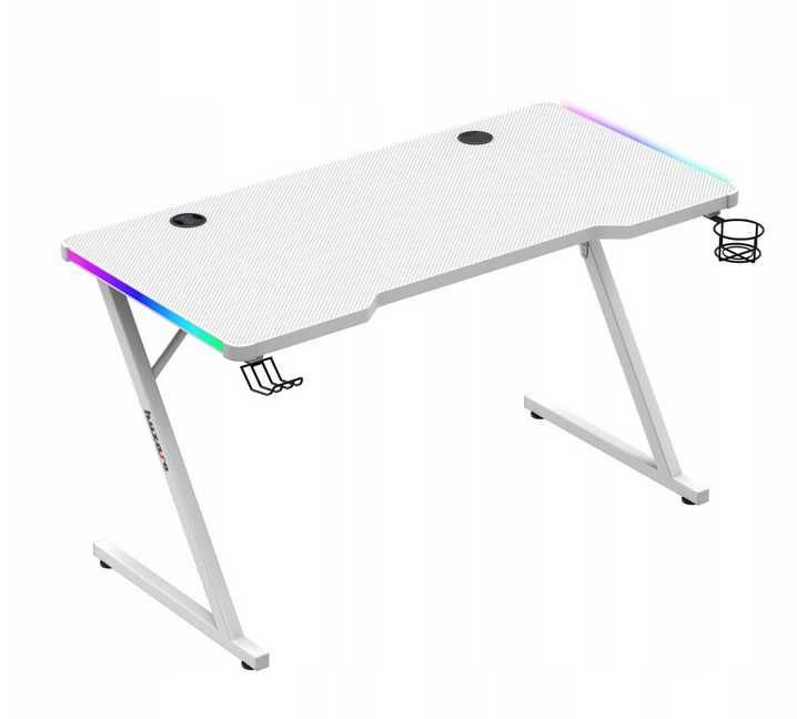 Biurko Gamingowe Huzaro Hero 2.5 RGB WHITE nowe! FV