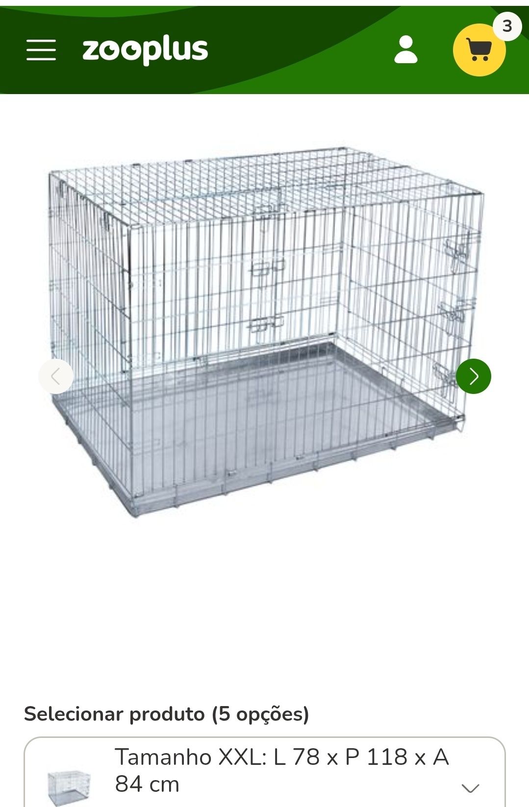 Crate Cão XXL em Metal