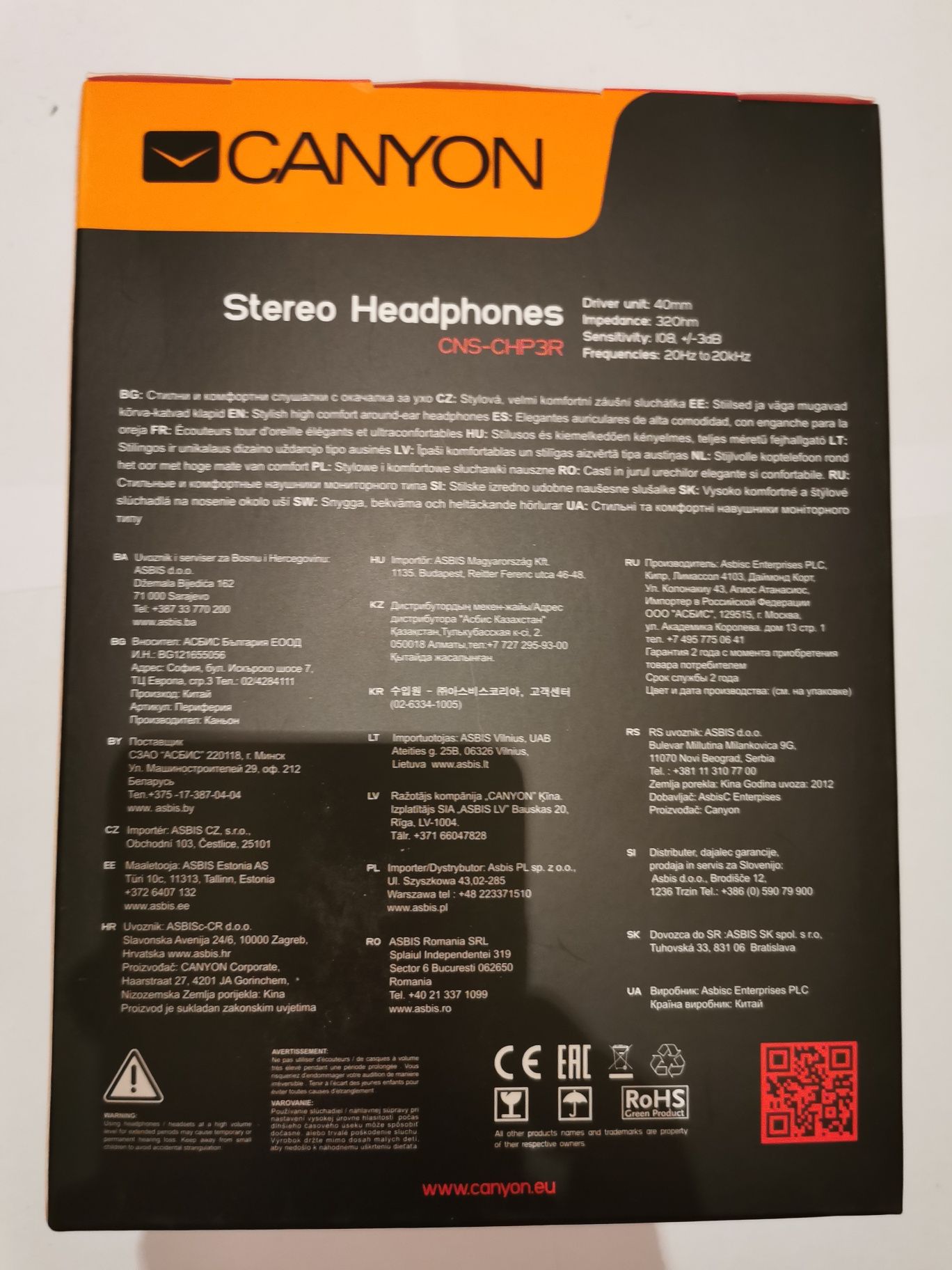 Canyon Stereo Headphones CNS-CHP3R.