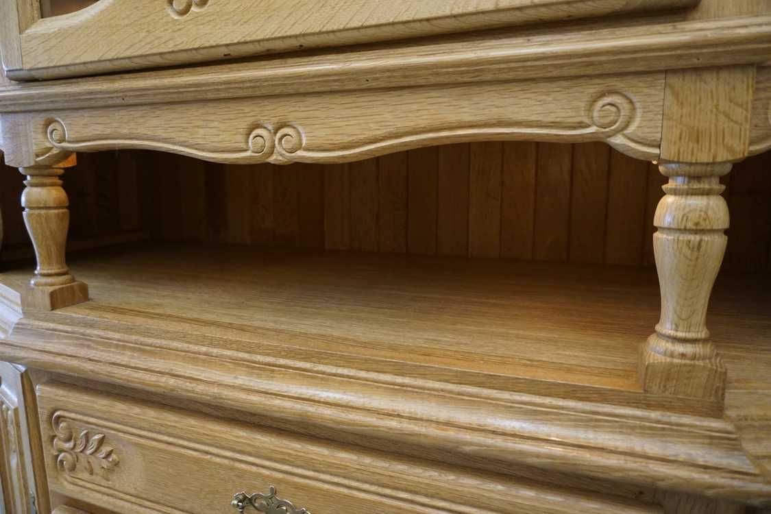 witryna dębowa przepiękna kredens z litego dębu podśw. 170 cm   p-1235