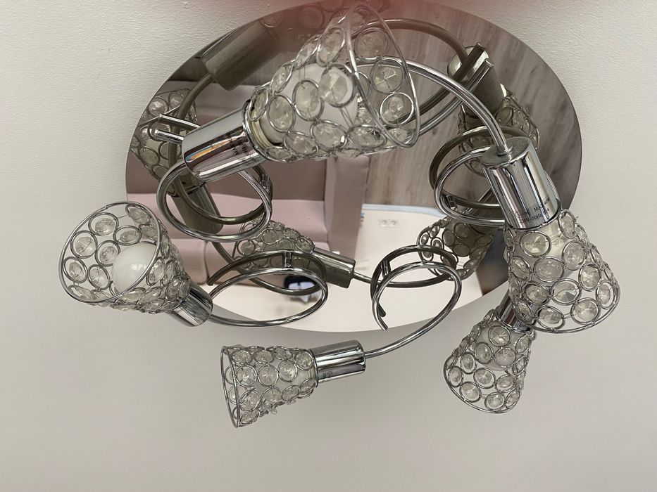 Lampa plafon srebrna