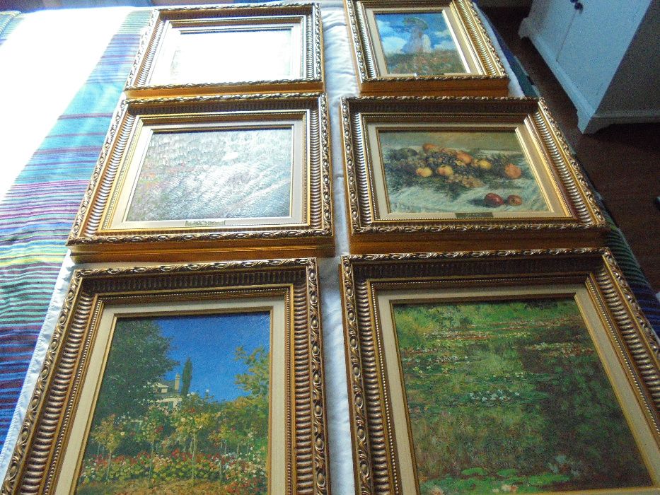 Seis quadros MONET ART GALLERY, com certificado