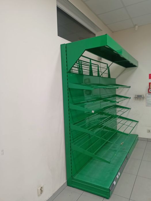 Regał przemysłowy sklepowy, stal, podświetlany, regulowany lustro 9/10