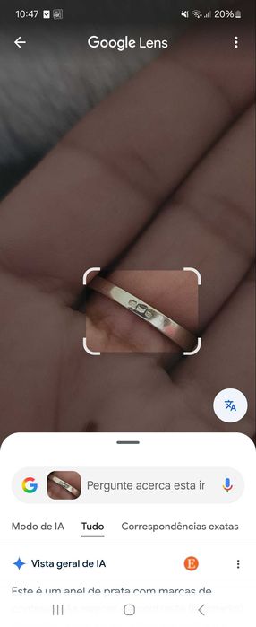 Anel ouro branco e dourado