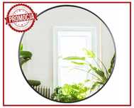 Nowoczesne LUSTRO OKRĄGŁE 60cm Loft Czarne Wiszące Metalowe (PROMOCJA)