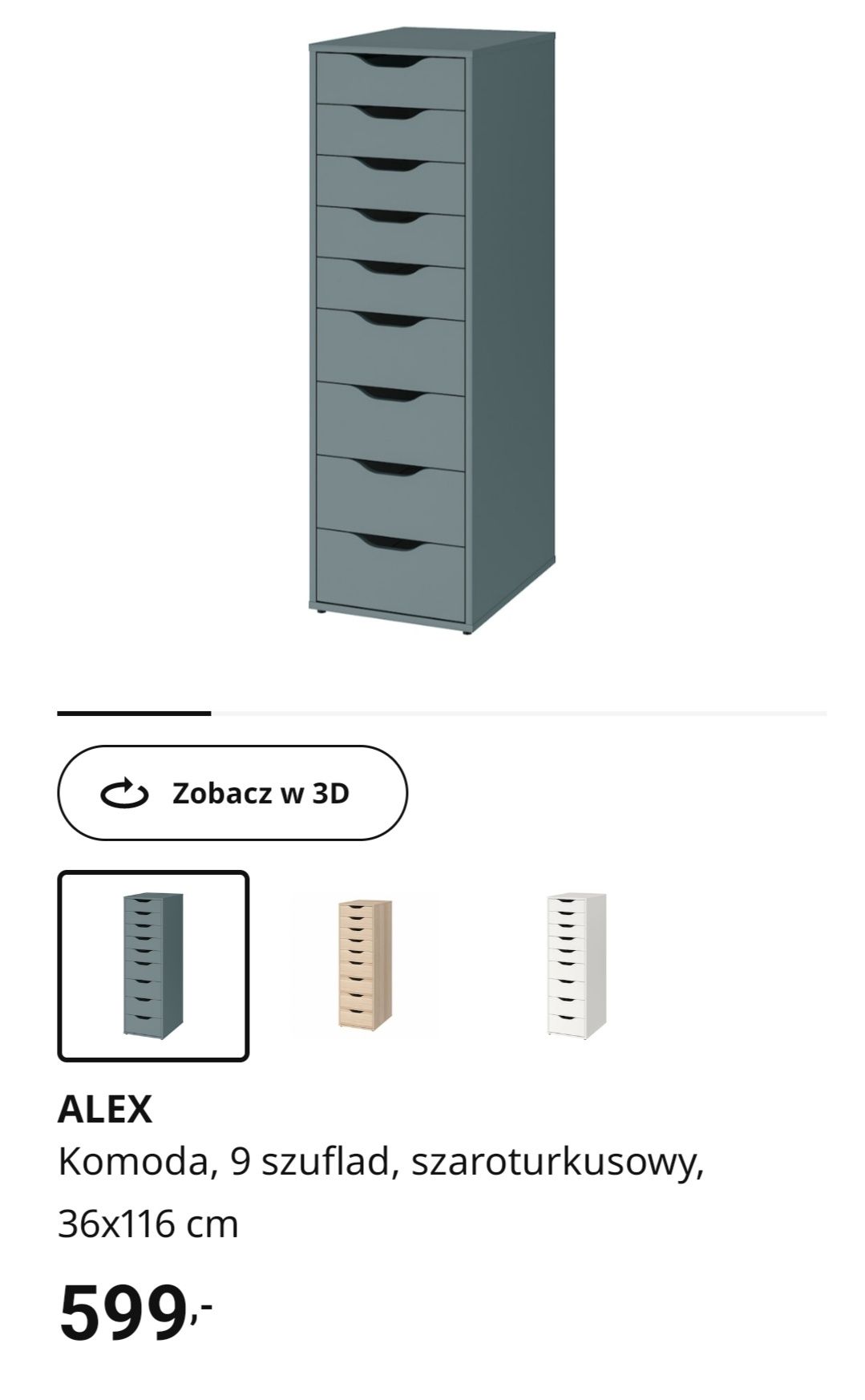Komoda Ikea Alex 9 szuflad