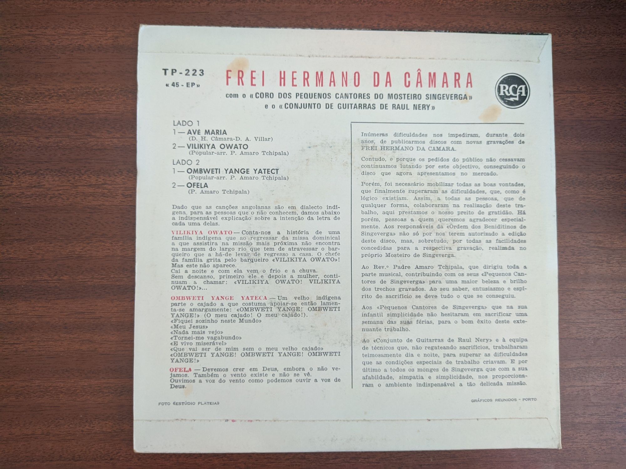 Vinil - Frei Hermano Da Câmara – Avé Maria / Espirituais De Angola