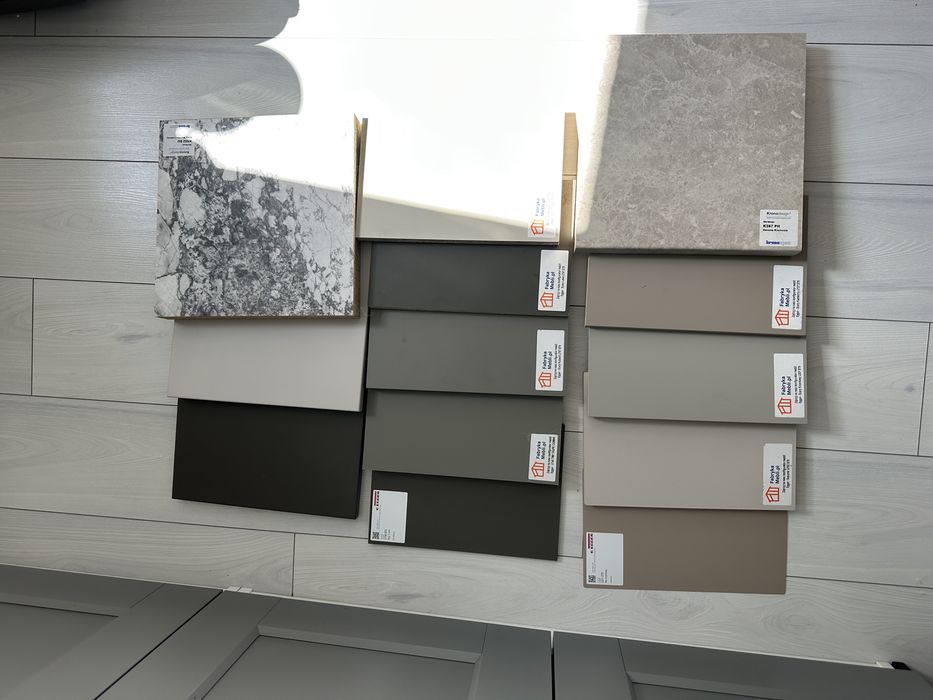 Próbki wzorniki plyt meblowych blat egger kronospan NCS kaszmir beż