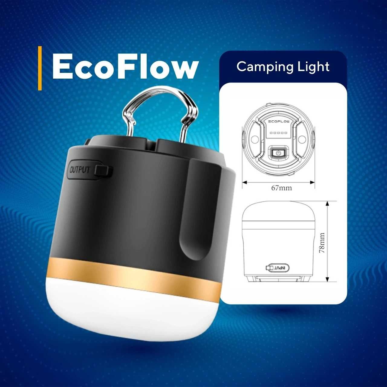 Багатофункціональний LED-ліхтарик EcoFlow для намету для кемпінгу