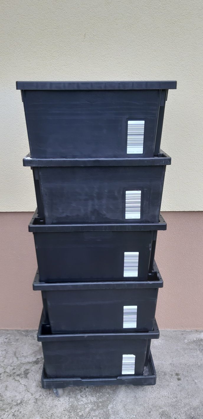 60x40x30 cm 46L  pojemniki magazynowe skrzynki plastikowe przemysłowe