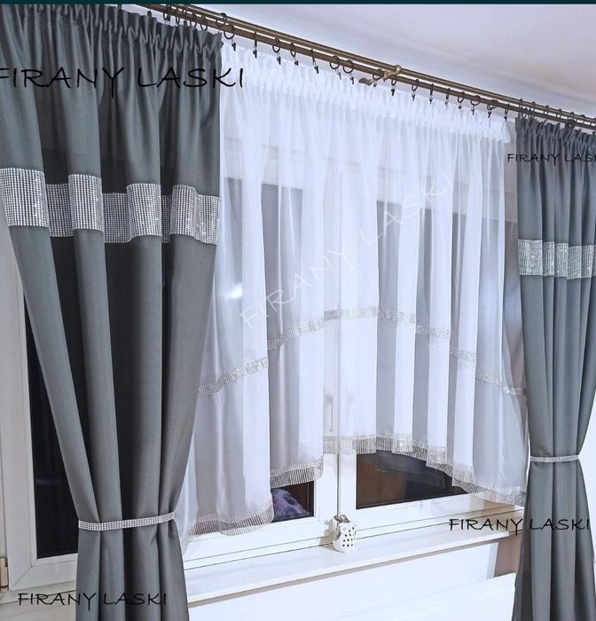 Firana 300x150 Firany Gotowe do pokoju kuchni cyrkonie