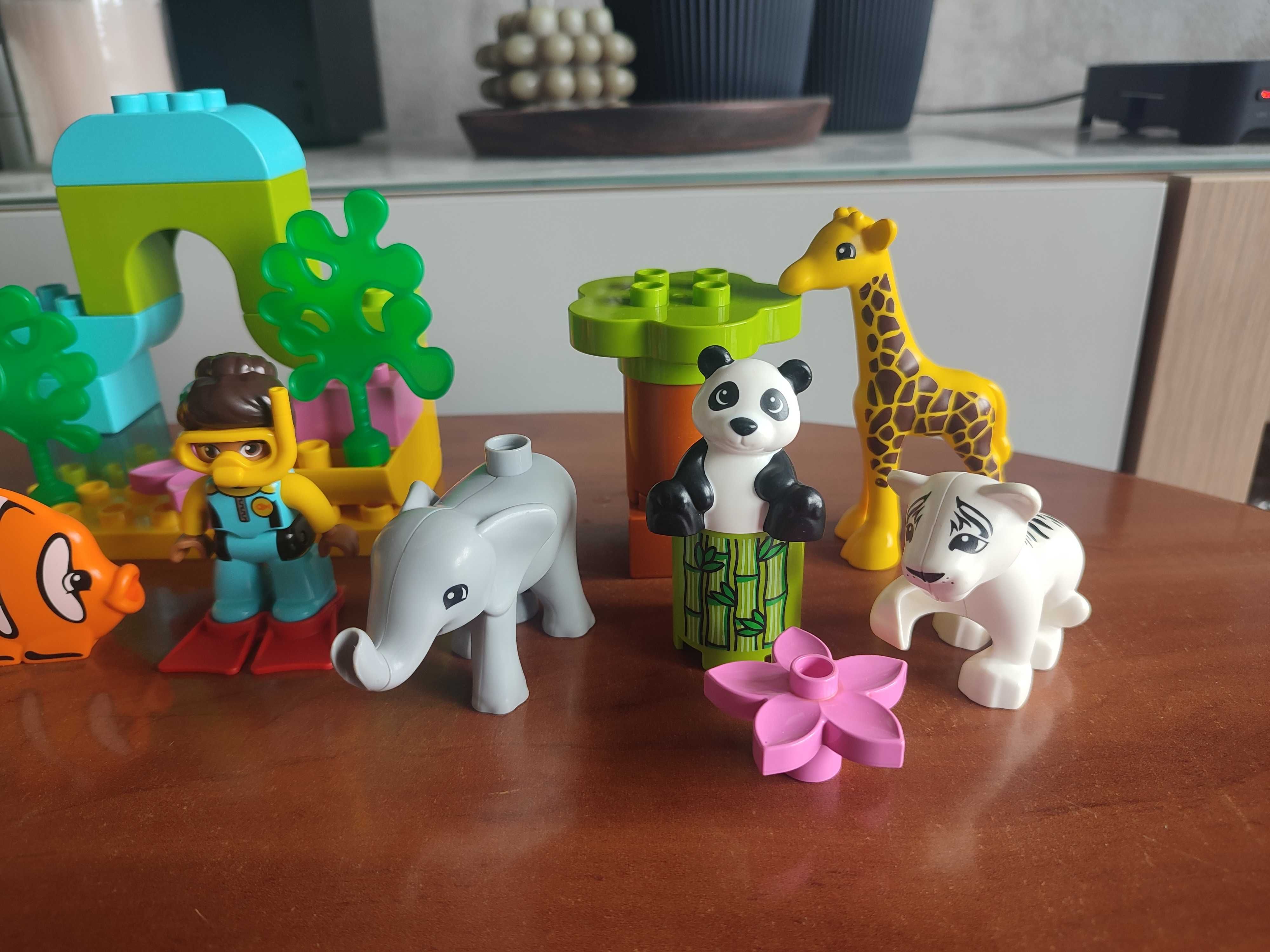 Lego Duplo 10910 Przygoda w łodzi + 10904 Małe zwierzątka kompletne!!