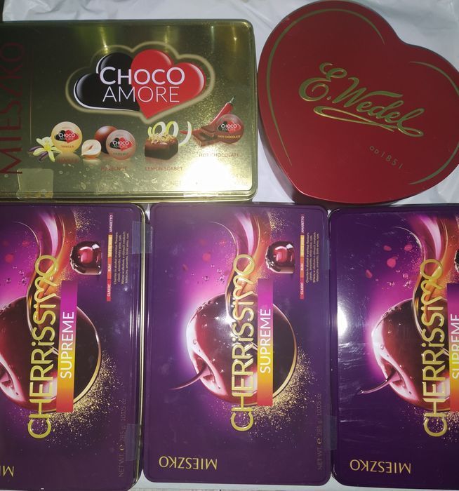 Zestaw metalowych puszek pudełek 5 sztuk