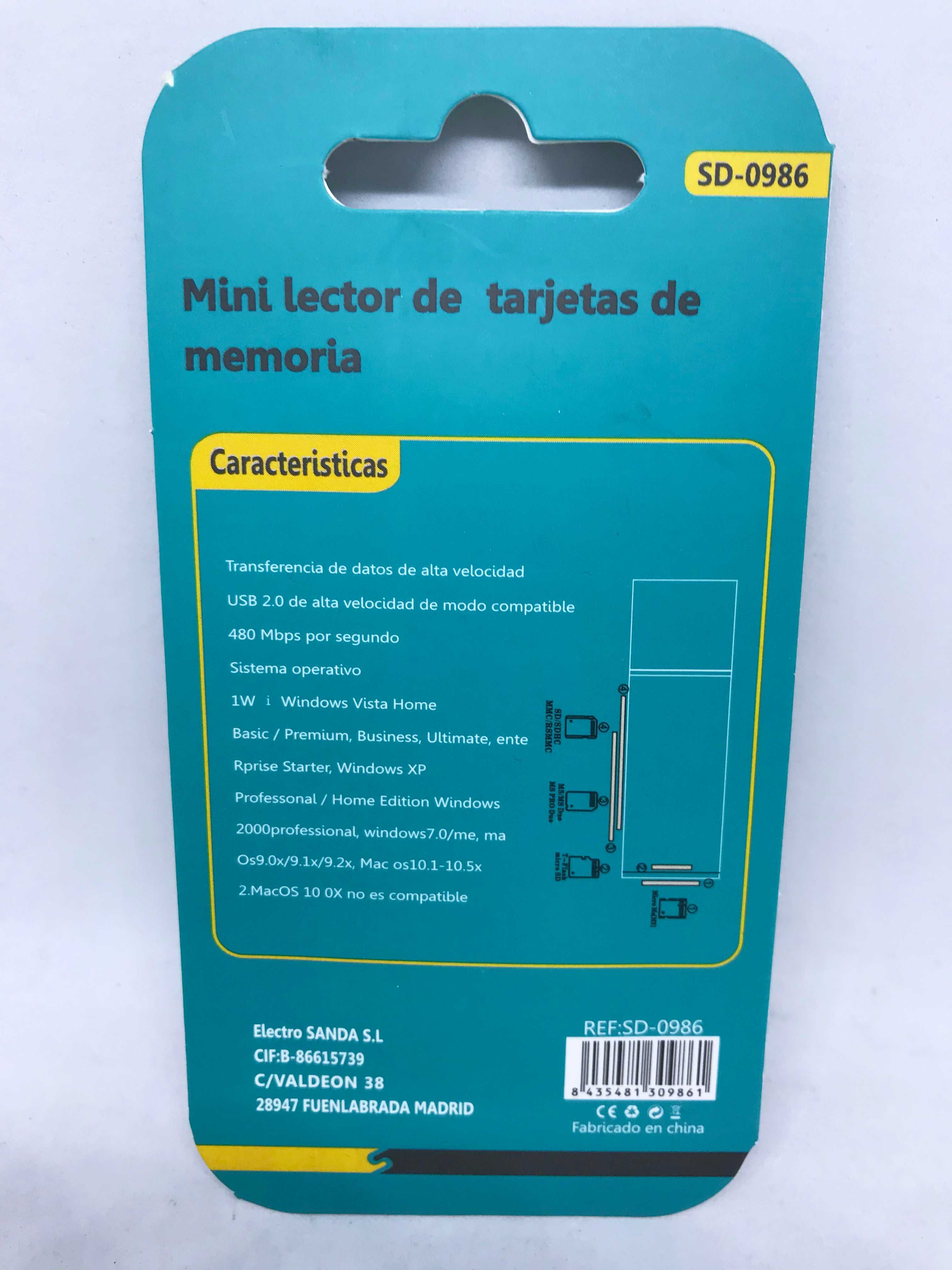 Pen USB leitor de múltiplos cartões de memória (All in one)